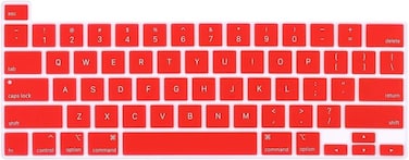 US Version English Language Silicone Keyboard Cover for Newest MacBook Pro 16" 2019 with Touch Bar Model A2141 &amp; MacBook Pro 13" 2020 with Touch Bar Model A2338 M1 M2 Chip/A2289/A2251, Red