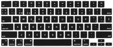 USA Layout Spanish Keyboard Cover for MacBook Air 15.3"/13.6" 2022,2023 Model A2941,A2681, MacBook Pro 14" 2023,2022, Model A2442,A2779 &amp; MacBook Pro 16" 2023,2022, Model A2485,A2780 M1, Black