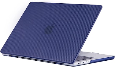 Hard Shell Case Cover Compatible with MacBook Pro 14-Inch Release 2024/2023/2022/2021 Model:- M3 A2918/A2992, M2 A2779, M1 A2442 Pro/ Max Chip with Touch ID, Navy Blue Carbon Fiber Texture