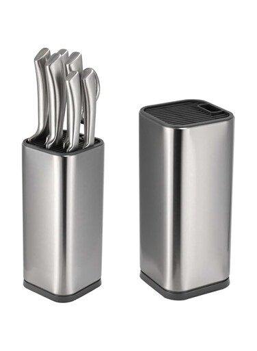 TERRIFI Universal Knife Block Holder, Universal Knife Blocks, Stainless Steel Organizer with Scissor Slots, Rust Proof for Any Knife up to 8.10 Inches(Knives Not in Included)