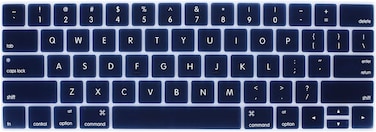 USA Version English Silicone Protective Keyboard Cover for Macbook Pro 13/15 Inch with Touch Bar Model A1706/A1707/A1989/A1990/A 2159, Release 2016/2017/2018/2019, Navy Blue