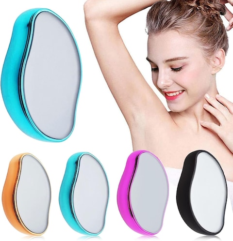 2024 New Crystal Hair Eraser - Painless Exfoliation &amp; Hair Removal Tool for Silky Smooth Skin - Suitable for Men &amp; Women - Versatile Grooming Solution&quot; Blue