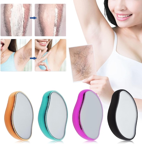 2024 New Crystal Hair Eraser - Painless Exfoliation &amp; Hair Removal Tool for Silky Smooth Skin - Suitable for Men &amp; Women - Versatile Grooming Solution&quot; Blue