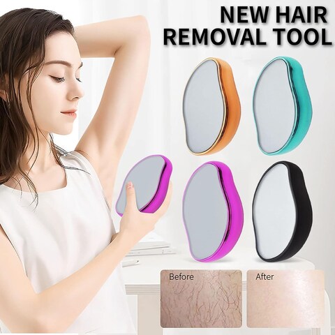 2024 New Crystal Hair Eraser - Painless Exfoliation &amp; Hair Removal Tool for Silky Smooth Skin - Suitable for Men &amp; Women - Versatile Grooming Solution&quot; Blue