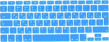 EU/UK Layout Arabic Keyboard Cover for Older Version MacBook Pro 13"/15" (A1278/A1286) &amp; Macbook Retina 13"/15" (A1425/A1502/A1398) &amp; Older Version MacBook Air 13" A1369/A1466, Sky Blue