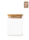 Honey Bee 200ML Multipurpose Airtight Square Glass with Bamboo Lid For Kitchen &amp; Pantry