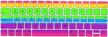 USA Version English Silicone Protective Keyboard Cover for Macbook Pro 13/15 Inch with Touch Bar Model A1706/A1707/A1989/A1990/A 2159, Release 2016/2017/2018/2019, Rainbow-02