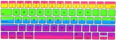 USA Version English Silicone Protective Keyboard Cover for Macbook Pro 13/15 Inch with Touch Bar Model A1706/A1707/A1989/A1990/A 2159, Release 2016/2017/2018/2019, Rainbow-02