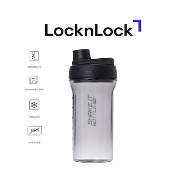 LocknLock Tritan Shake It Bottle Pro 850ml &ndash; Shatter-Resistant, Leak-Proof, and BPA-Free with Finger Loop - Black