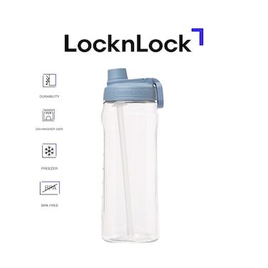 LocknLock Active 2L Blue Water Bottle &ndash; Durable, Easy Grip, Leak-Proof with Hidden Finger Loop