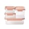 LocknLock Classic Plus Pink 5-pcs Food Container Set (385ml x2, 910ml, 2L, 2.8L) &ndash; Airtight &amp; BPA-Free Containers