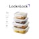 LocknLock Stackable Tempered Glass Rectangular Food Container 4-Piece Set Airtight Leakproof Tempered Glass with Locking Lid, Microwave, Freezer &amp; Dishwasher Safe, Stackable Glass Meal Prep Containers