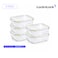 LocknLock Fresh Oven-Safe Glass Rectangular Food Container 5-Piece Set (1040ml) &ndash; Airtight Leakproof Lids, Microwave, Oven, Air Fryer and Freezer Safe