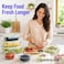 LocknLock Fresh Oven-Safe Glass Rectangular Food Container 5-Piece Set (1040ml) &ndash; Airtight Leakproof Lids, Microwave, Oven, Air Fryer and Freezer Safe
