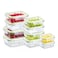 LocknLock Fresh Oven-Safe Glass Rectangular Food Container 10-Piece Set &ndash; Airtight Leakproof Lids, Microwave, Oven, Air Fryer and Freezer Safe