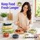 LocknLock Fresh Oven-Safe Glass Rectangular Food Container 15-Piece Set &ndash; Airtight Leakproof Lids, Microwave, Oven, Air Fryer and Freezer Safe