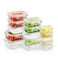 LocknLock Fresh Oven-Safe Glass Rectangular Food Container 15-Piece Set &ndash; Airtight Leakproof Lids, Microwave, Oven, Air Fryer and Freezer Safe