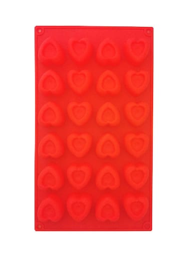 Silicone Love Heart Shaped Fondant Mold, Red Silicone Baking Mould