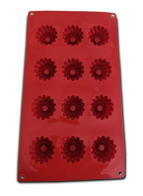 Multi-Purpose 12-Flower Non-Stick Silicone Mold for Chocolate, Candy, Sugar Craft, Jelly, Pudding, and Cake Baking &amp; Decorations