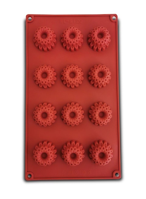 Multi-Purpose 12-Flower Non-Stick Silicone Mold for Chocolate, Candy, Sugar Craft, Jelly, Pudding, and Cake Baking &amp; Decorations
