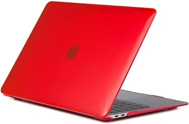 Protective Hard Shell Case Cover Compatible with New Version MacBook Air 13-Inch with Retina Display &amp; Touch ID Model:- A2337 M1/A2179/A1932, Release 2018/2019/2020/2021, Red