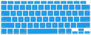 USA Version English Language Silicone Keyboard Cover Compatible for MacBook Air 13" 2020 M1 Chip Model A2179/A2337 With Touch ID, Dust/Spill Protection, Easy Install &amp; Washable Protector, Sky Blue