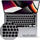 EU/UK Version French (AZERTY) English Keyboard Cover for MacBook Air 15.3" M2 A2941/Air 13.6" M2 A2681, MacBook Pro 14.2"/16.2" 2023-2021 M3/M2/M1, A2918/A2992/A2779/A2442/A2991/A2780/A2485, Black