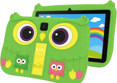 Modio M43 Kids Tablet 10.1 Inch   8GB RAM + 512GB ROM   1280×800 HD Display   Dual SIM   8000mAh Battery   8MP Rear + 5MP Front Camera   Android Tablet with Shockproof Owl Case (Green)