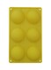Silicone 6 Cavity Half Ball Sphere Cake Mold, Yellow Silicone Mould