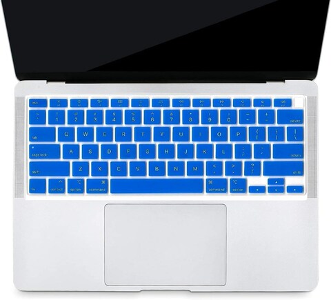 USA Version English Language Silicone Keyboard Cover Compatible for MacBook Air 13&quot; 2020 M1 Chip Model A2179/A2337 With Touch ID, Dust/Spill Protection, Easy Install &amp; Washable Protector, Dark Blue