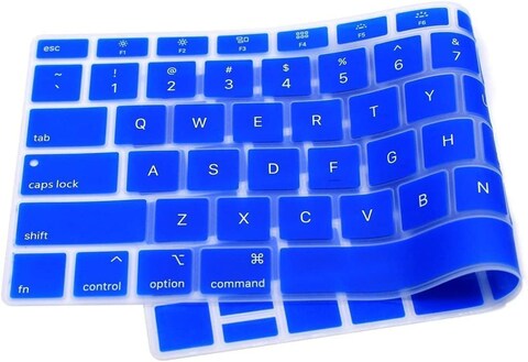 USA Version English Language Silicone Keyboard Cover Compatible for MacBook Air 13&quot; 2020 M1 Chip Model A2179/A2337 With Touch ID, Dust/Spill Protection, Easy Install &amp; Washable Protector, Dark Blue