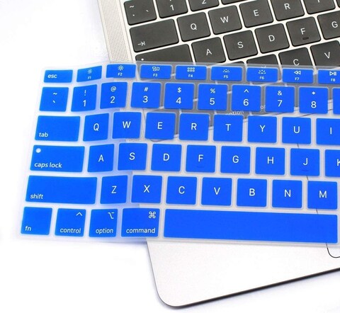 USA Version English Language Silicone Keyboard Cover Compatible for MacBook Air 13&quot; 2020 M1 Chip Model A2179/A2337 With Touch ID, Dust/Spill Protection, Easy Install &amp; Washable Protector, Dark Blue