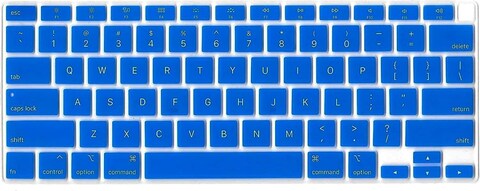 USA Version English Language Silicone Keyboard Cover Compatible for MacBook Air 13&quot; 2020 M1 Chip Model A2179/A2337 With Touch ID, Dust/Spill Protection, Easy Install &amp; Washable Protector, Dark Blue