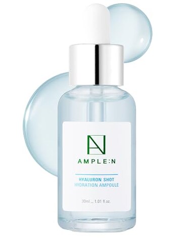 Cor&eacute;ana (Ample:N) Hyaluron Shot Ampoule 1.01 Fl. Oz. (30ml) - Hyluronic Acid &amp; Xylitol Complex Contained, Powerful Hydrating Skin Care Ampoule For Dry And Rough Skin