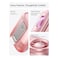 JISULIFE Portable Necklace Fan with 100 Speeds, 40000RPM, Digital Display, 4500mAh Personal Waist Fan for 16H Cooling, Clip-On Wearable Design for Outdoor Travel, Fashionable Gift for Women(Pink)