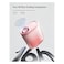 JISULIFE Portable Necklace Fan with 100 Speeds, 40000RPM, Digital Display, 4500mAh Personal Waist Fan for 16H Cooling, Clip-On Wearable Design for Outdoor Travel, Fashionable Gift for Women(Pink)