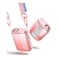 JISULIFE Portable Necklace Fan with 100 Speeds, 40000RPM, Digital Display, 4500mAh Personal Waist Fan for 16H Cooling, Clip-On Wearable Design for Outdoor Travel, Fashionable Gift for Women(Pink)