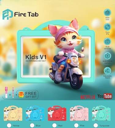 Kids High Performance Tablet V1 (Pink Colour)