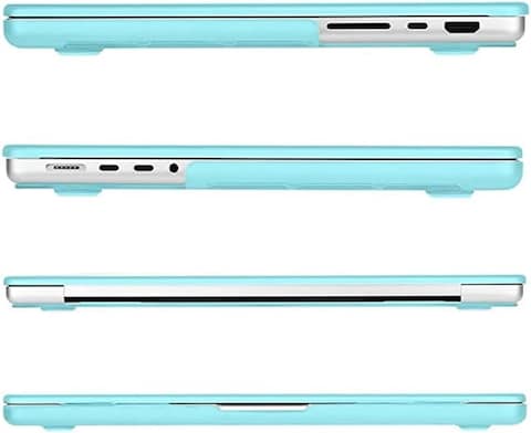 Hard Shell Case Cover Compatible with MacBook Pro 14-Inch Release 2024/2023/2022/2021 Model:- M3 A2918/A2992, M2 A2779, M1 A2442 Pro/ Max Chip with Touch ID, Turquoise