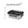 LocknLock Stainless Steel Stackable Food Container Rectangle 400ml &ndash; Four-Side Locking Lid, Durable &amp; Leakproof, Oven &amp; Freezer Safe