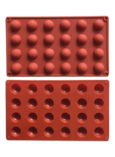 24 Cavities Chocolate Mold, Brown Silicone Baking Mould