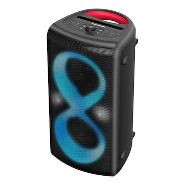 Monster Cycle Plus Party Speaker With Microphone, With 6 Colorful Lighting Effects, Bass Boost Mode, Karaoke Function - Black