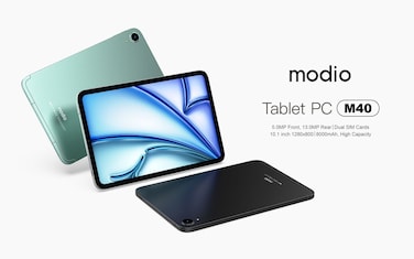 Modio M40, 8GB RAM, 512GB, Silver (10.1 Inch Real Incell Screen Display, Tablet PC, Keyboard+Mouse Pad, Leather Case)