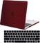 Hard Shell Case &amp; US Layout English Keypad Cover Compatible for MacBook New Pro 13" with Touch Bar and Touch ID, Model A1706/A1708/A2159/A1989, Release in 2016/2017/2018, Wine Red