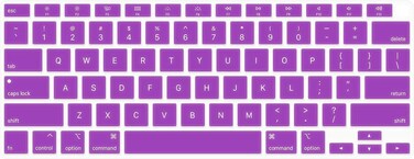 USA Version English Language Silicone Keyboard Cover Compatible for MacBook Air 13" 2020 M1 Chip Model A2179/A2337 With Touch ID, Dust/Spill Protection, Easy Install &amp; Washable Protector, Purple