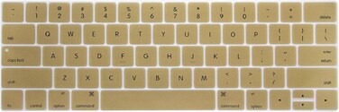 USA Version English Silicone Protective Keyboard Cover for Macbook Pro 13/15 Inch with Touch Bar Model A1706/A1707/A1989/A1990/A 2159, Release 2016/2017/2018/2019, Gold