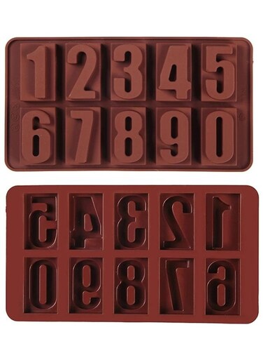Numeric Silicone Mold, Brown Silicone Baking Mould