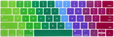 USA Version English Silicone Protective Keyboard Cover for Macbook Pro 13/15 Inch with Touch Bar Model A1706/A1707/A1989/A1990/A 2159, Release 2016/2017/2018/2019, Rainbow-01