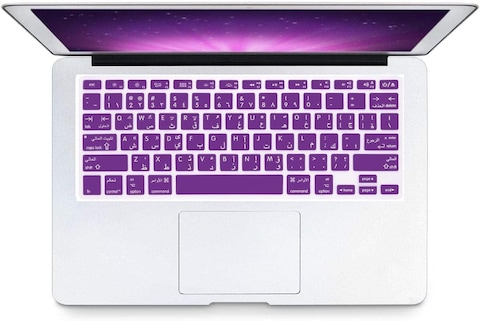 US Layout Arabic English Keyboard Cover for Older Version MacBook Pro 13&quot;/15&quot; (A1278/A1286)&amp; Macbook Retina 13&quot;/15&quot; (A1425/A1502/A1398)&amp; Older Version MacBook Air 13&quot; (A1369/A1466) Purple Color