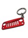 Jeep Grille Design Metal Keychain – Red Finish, Durable Car Enthusiast Accessory for Jeep Lovers
